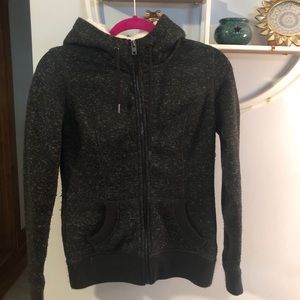 Superdry Women's Small S Fleece Lined Gray Hooded Sweatshirt